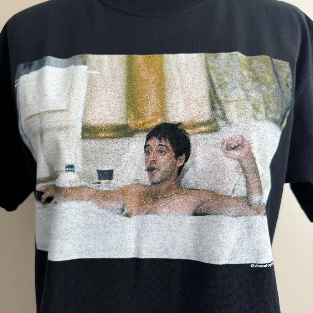 Scarface Movie T-Shirt Tony Montana Al Pacino Black Mens Size Medium Film Gift